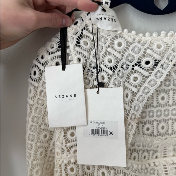 Sezane Ecru “Joss” Eyelet Blouse - Picture 5 of 5